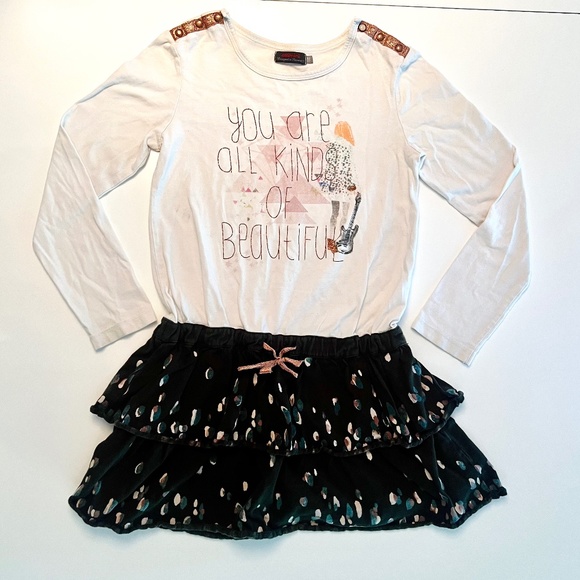 Lux Brand Catimini Graphic "You Are All Kinds Of Beautiful" Rocker Girl Dress!!